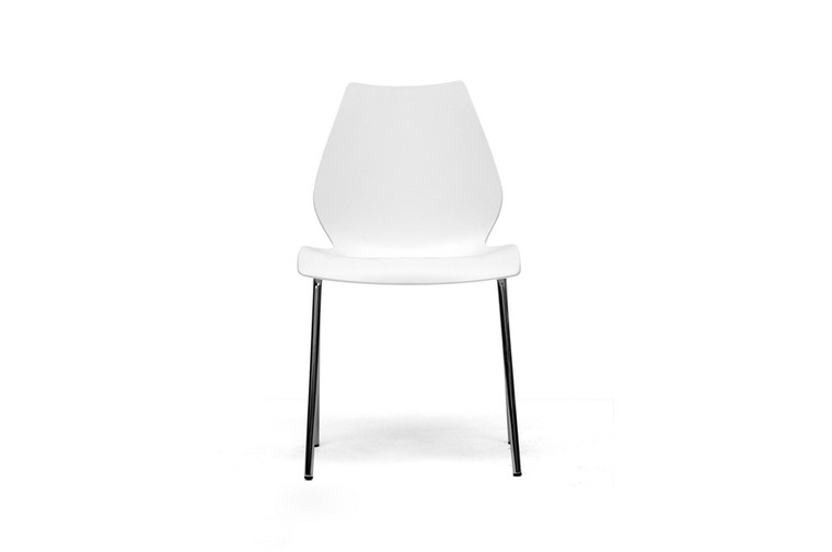 Verona Plastic Modern Dining Chair | Set of 2 | White