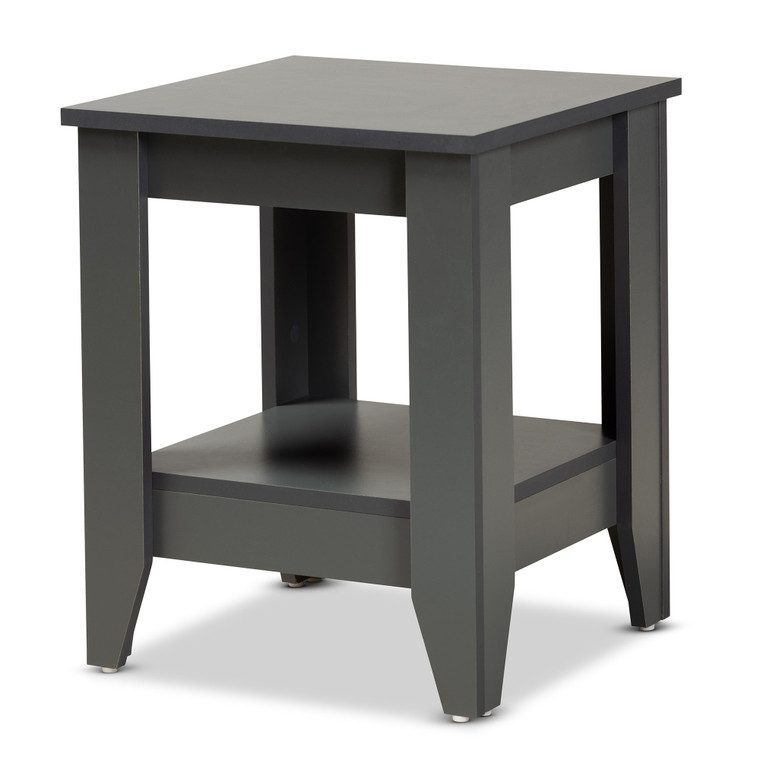 Zella Todern and Contemporary Wood Living Room End Table | Grey