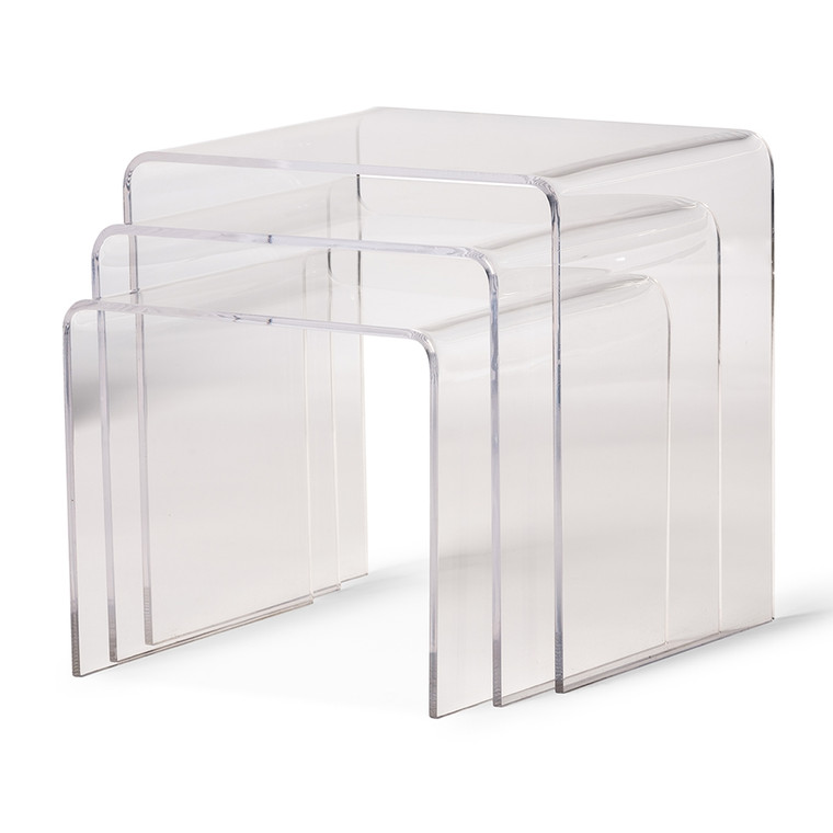 Grayson Nesting Table 3-Pc Table Set Display Stands | Clear