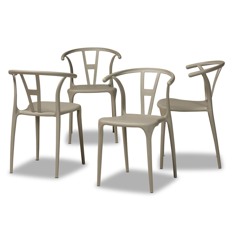 Renwar Todern and Contemporary Plastic 4-Piece Dining Chair Set