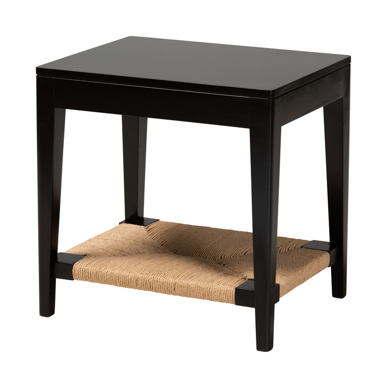 Julian Todern Bohemian Bayur Wood End Table | Black/Natural Brown