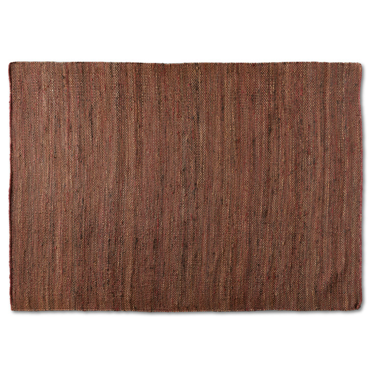 Sawyer Modern and Contemporary Rust Handwoven Hemp Area Rug | Brown/Red