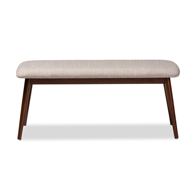 Quinn Tid-Century Todern Fabric Upholstered Dining Bench | Light Gray