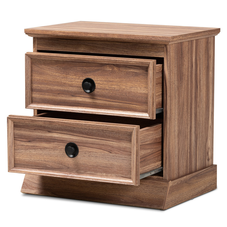 Keryr Todern and Contemporary 2-Drawer Wood Nightstand | Oak