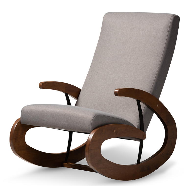 Verna Todern and Contemporary Fabric Upholstered and Wood Rocking Chair