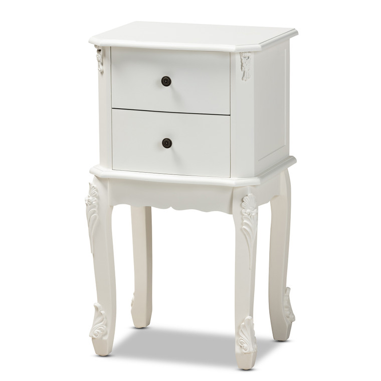 Phiaso Classic and Traditional French Finished End Table | White