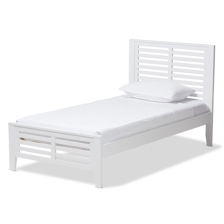 Onased Todern Classic Mission Style Twin Platform Bed | White
