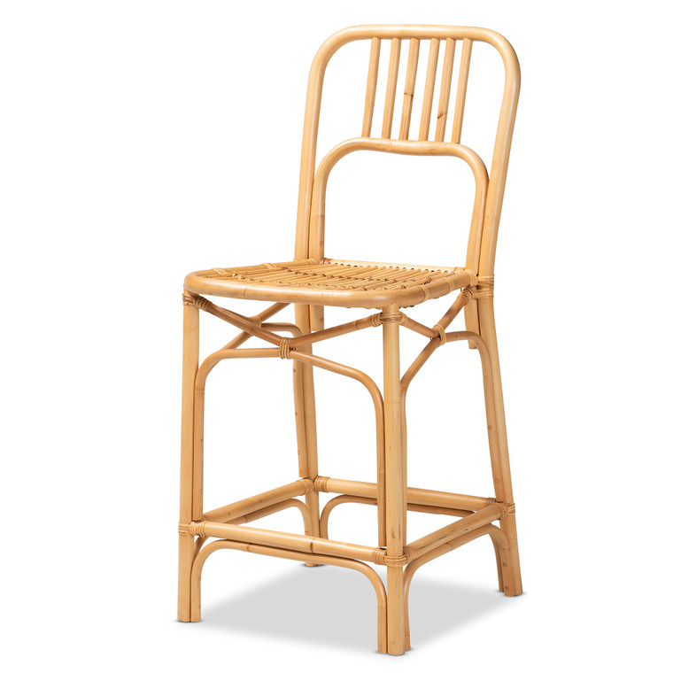 Ivar Modern Bohemian Rattan Counter Stool | Natural Brown