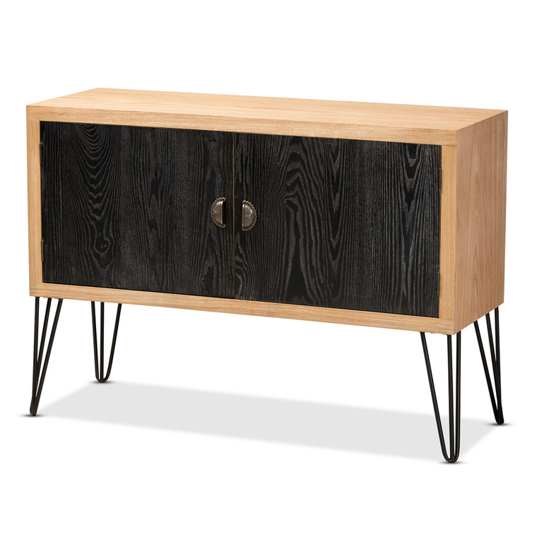 Isa Todern and Contemporary Two-Tone and Metal Storage Cabinet | Black/Walnut