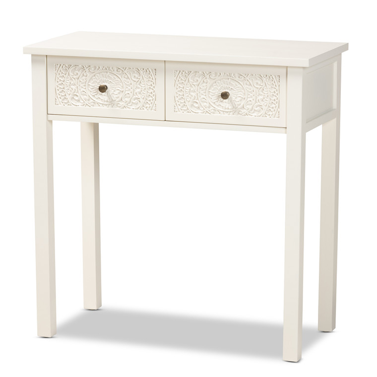 Trebmal Classic and Traditional Finished Console Table | White