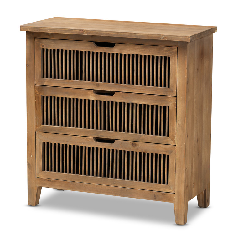 Jett Rustic Transitional Spindle Storage Cabinet | Brown