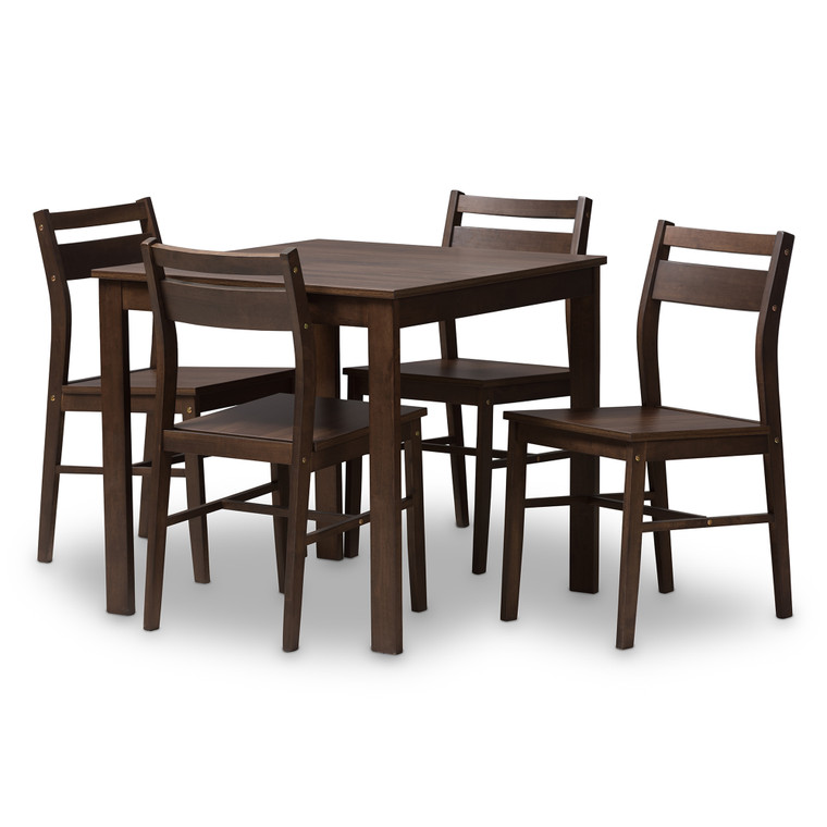Yvol Todern and Contemporary 5-Piece Dining Set | Nivan Brown