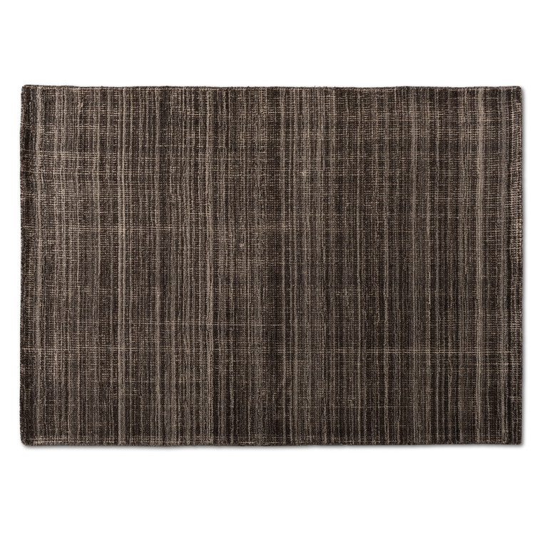 Sedanos Modern and Contemporary Charcoal and Ivory Handwoven Wool Area Rug | Charcoal/Ivory