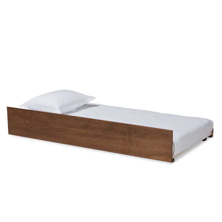 Tidori Todern and Contemporary Transitional Trundle Bed | Walnut