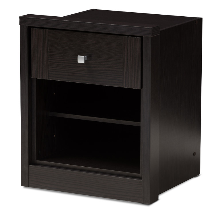 Ursa Todern and Contemporary Wenge 1-Drawer Nightstand | Wenge Stellan Brown