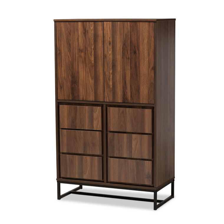 Neila Todern and Contemporary and Multipurpose Storage Cabinet | Walnut Brown/Black
