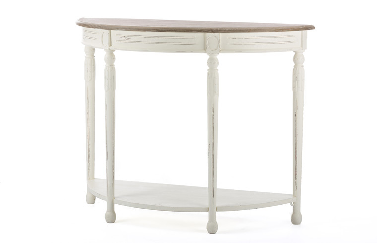 Gnelov Traditional Wood French Console Table | White/Natural