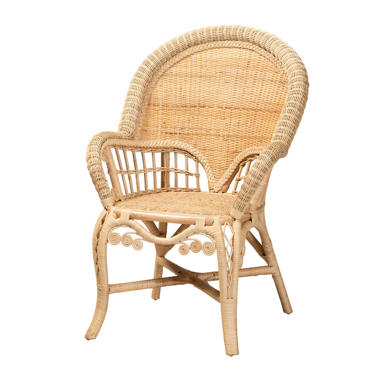 Ratu-Rattan-ACUtrar Modern Bohemian Rattan Accent Chair | Natural Brown