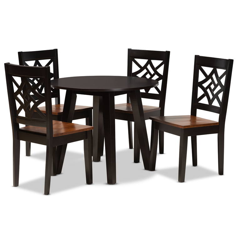 Varar Todern and Contemporary Two-Tone 5-Piece Dining Set | Stellan Brown/Walnut Brown