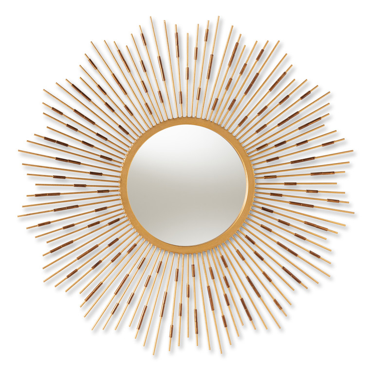 Kinsley Todern and Contemporary Sunburst Accent Wall Mirror | Gold