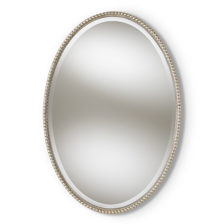 Kylan Todern and Contemporary Oval Accent Wall Mirror | Antique Silver