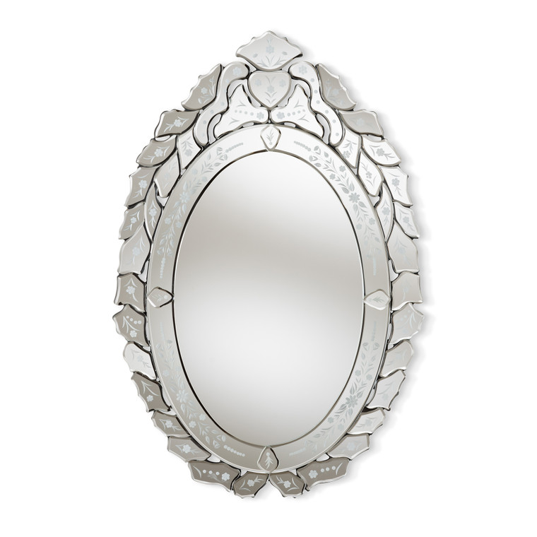 Wina Classic and Traditional Silver Finished Venetian Style Accent Wall Mirror | Antique Silver