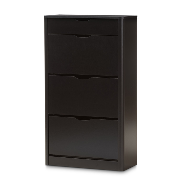 Heron Todern and Contemporary Wood Shoe Cabinet | Black