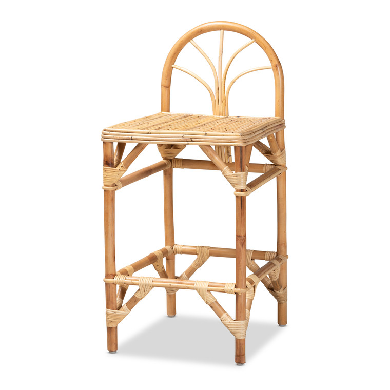 Villese Todern and Contemporary Rattan Counter Stool | Natural