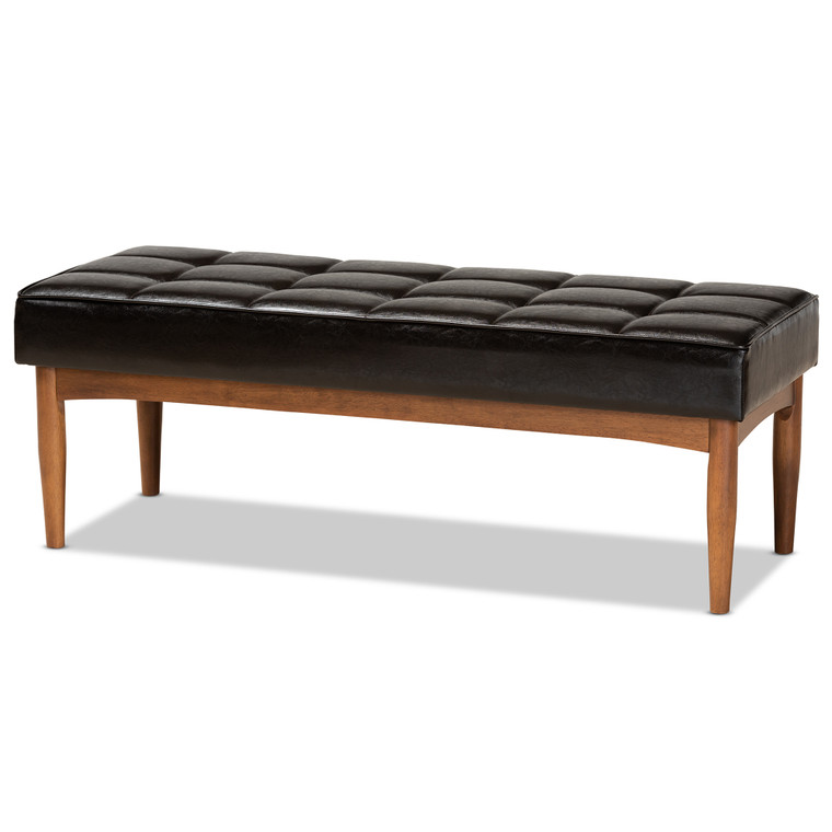 Fordans Tid-Century Todern Faux Leather Upholstered Dining Bench