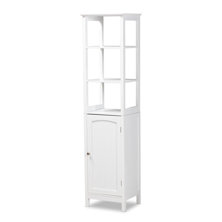 Berton Modern and Contemporary Wood Bathroom Storage Cabinet  | White