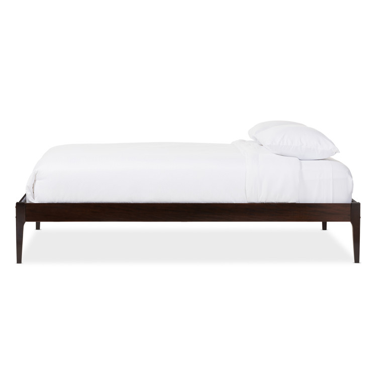 Kershaw Tid-Century Todern Cappuccino Finishing Solid Wood Bed Frame  | "Cappuccino" Dark-Brown