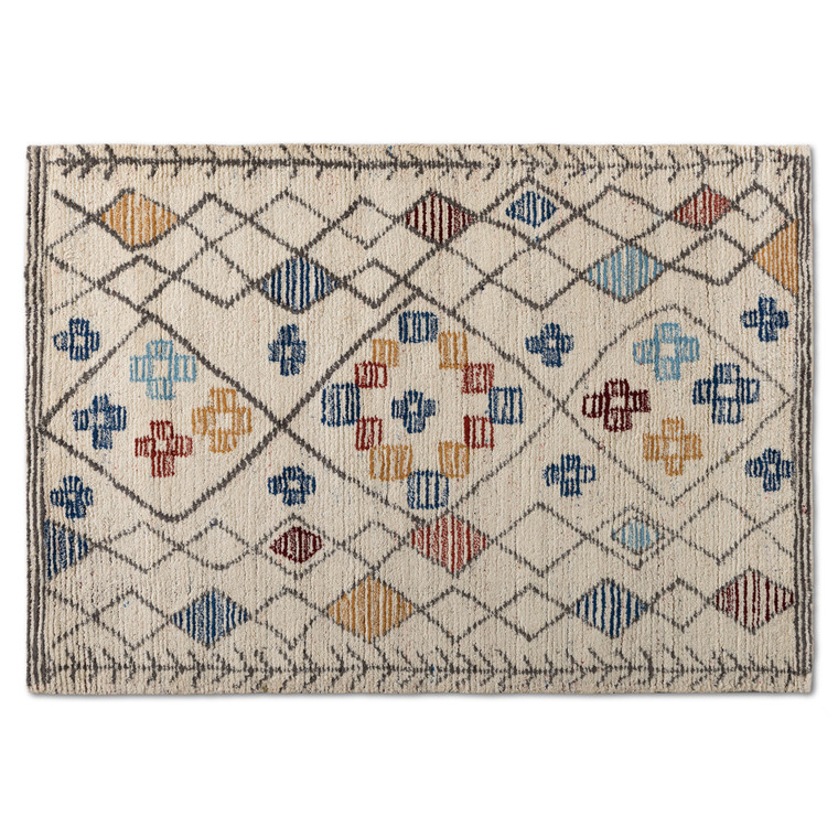 Nortit Modern and Contemporary MultiHand-Tufted Wool Area Rug | Multi/ivory