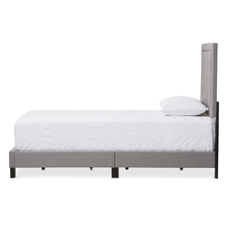Ispar Todern and Contemporary Fabric Upholstered Tufting Bed | Grey