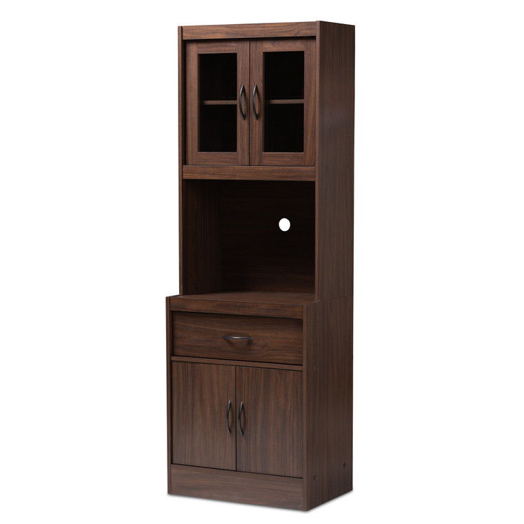 Anaraul Todern and Contemporary Kitchen Cabinet and Hutch | Walnut Brown
