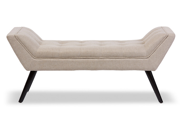 Blintam Mid-century Todern Retro Beige Linen Fabric Upholstered Grid-Tufting 50" Bench | Stellan Beige