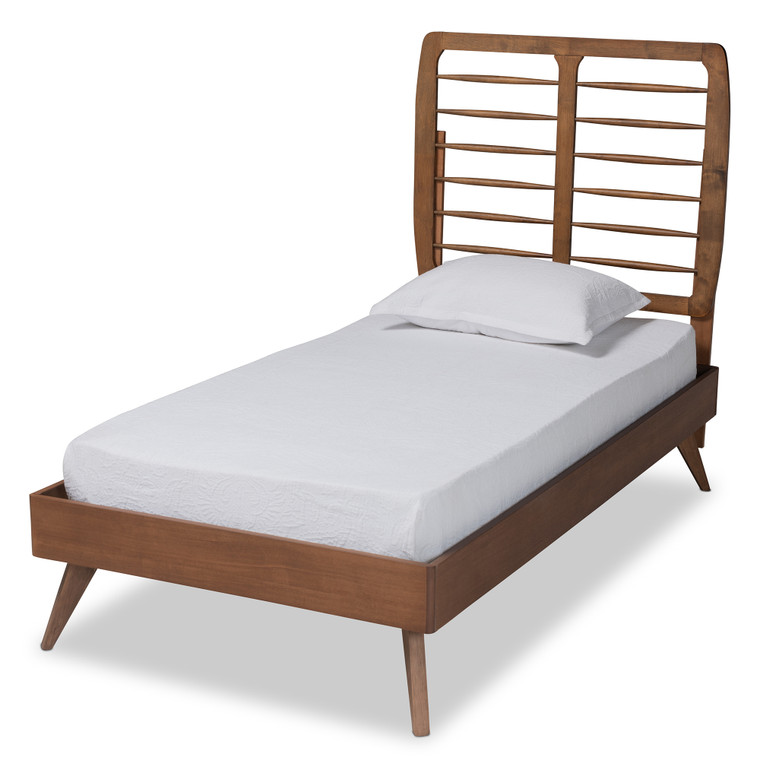 Nay Tid-Century Todern Platform Bed | Walnut Brown