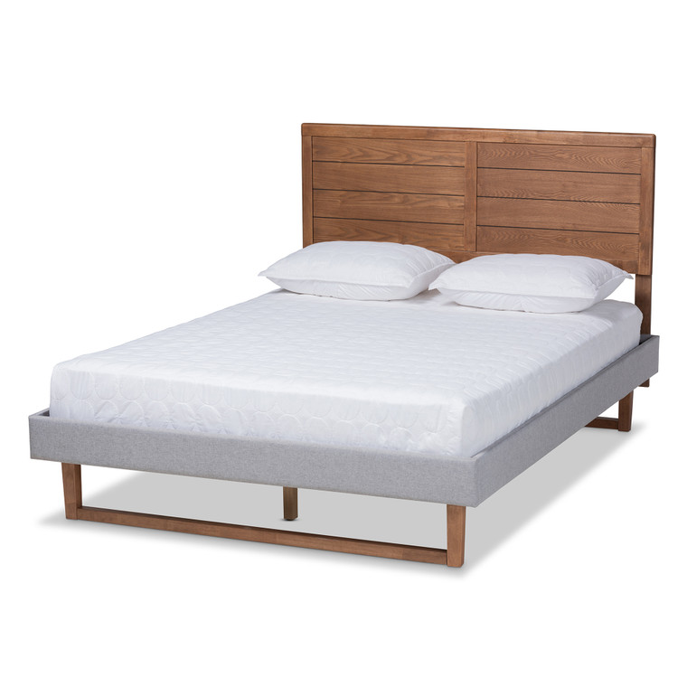 Orabelle Rustic Modern Fabric Upholstered Platform Bed