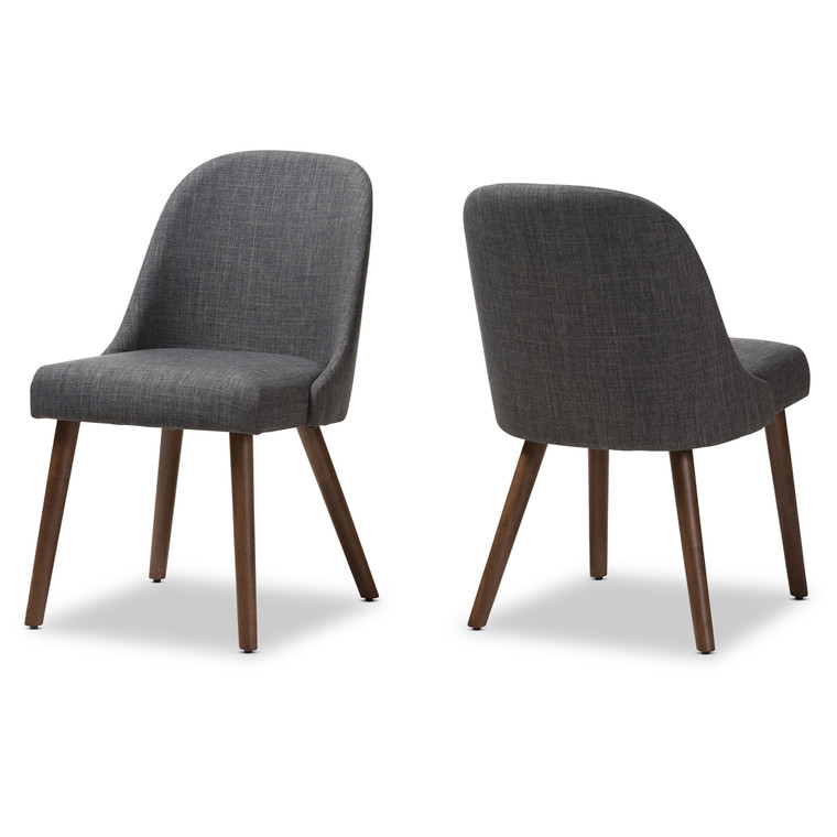 Colby Tid-Century Todern Fabric Upholstered Dining Chair | Set of 2