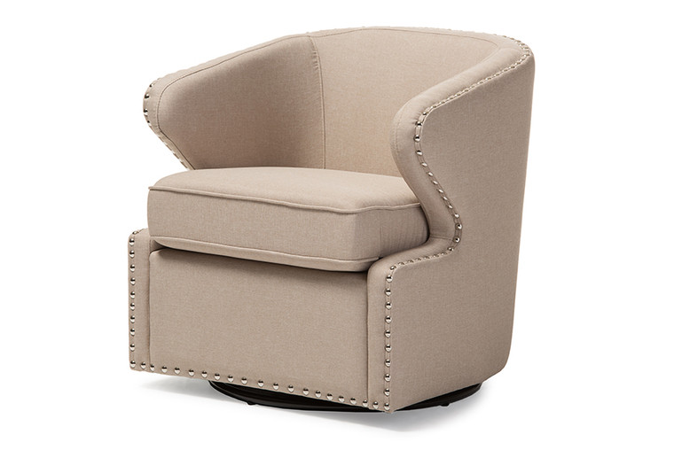 Jaxon Mid-century Todern Fabric Upholstered Swivel Armchair