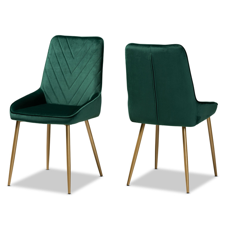 Cillapris Contemporary Glam and Luxe Velvet Fabric Upholstered 2-Piece Dining Chair Set