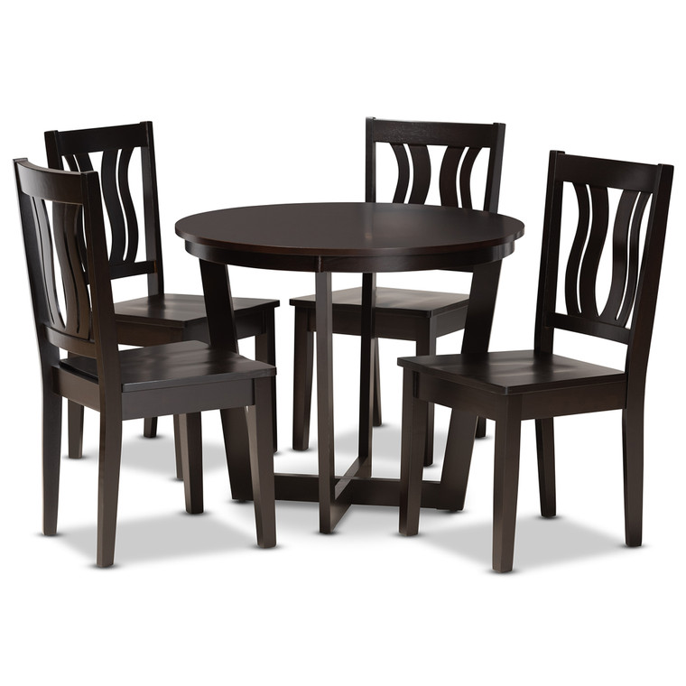 Cleon Todern and Contemporary Transitional 5-Piece Dining Set