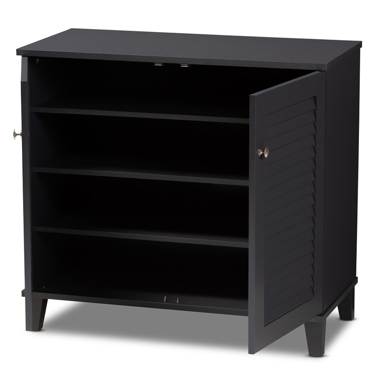Geidlooc Modern and Contemporary 4-Shelf Wood Shoe Storage Cabinet