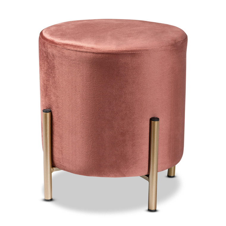 Manthur Contemporary Glam and Luxe Velvet Fabric Upholstered Ottoman