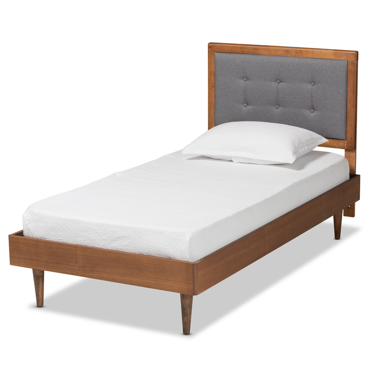 Gretna Tid-Century Todern Fabric Upholstered Platform Bed