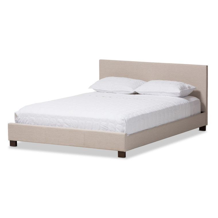 Betheliza Modern and Contemporary Fabric Upholstered Panel-Stitched Platform Bed