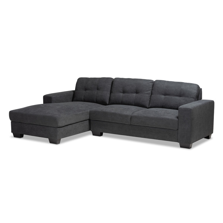 Langly Todern and Contemporary Fabric Upholstered Sectional Sofa with Left Facing Chaise
