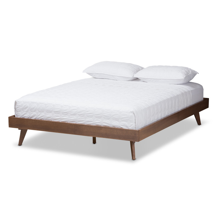Jacobe Mid-Century Modern Finished Solid Wood Bed Frame