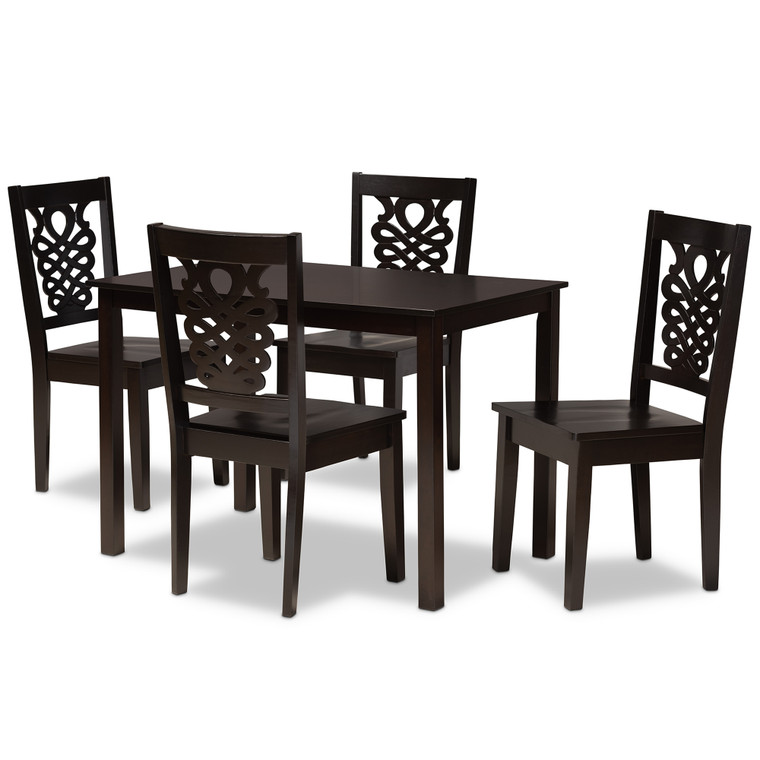 Sailu Todern and Contemporary Transitional 5-Piece Dining Set