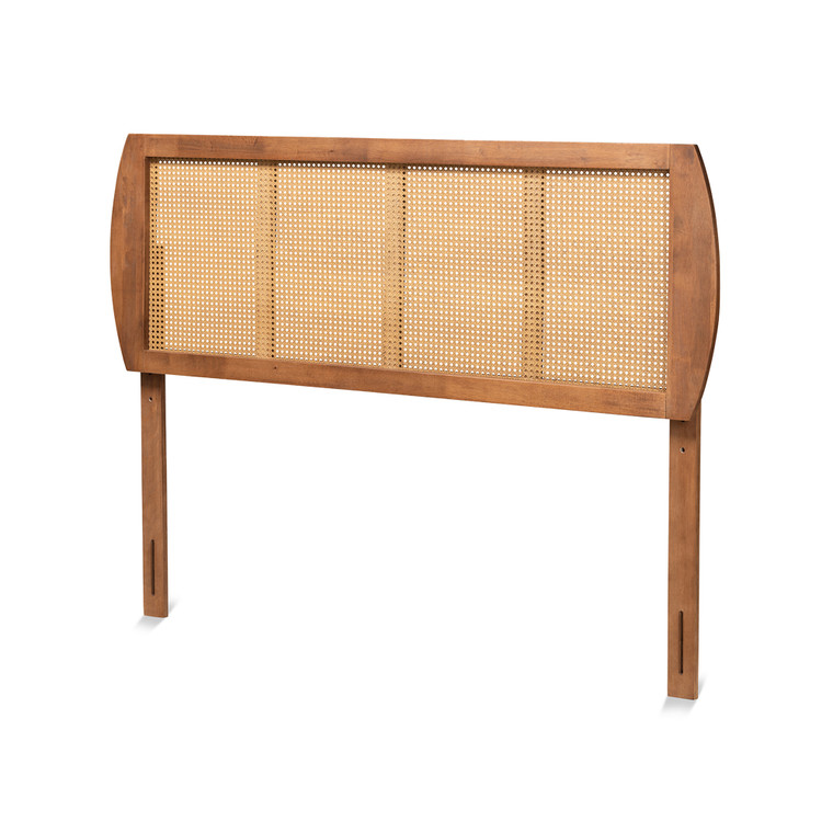 Rashir Mid-Century Modern and Synthetic Rattan Headboard