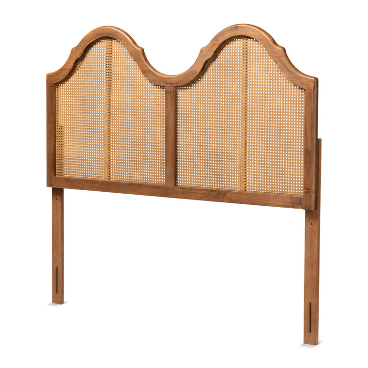 Hazen Vintage Classic and Traditional and Synthetic Rattan Arched Headboard